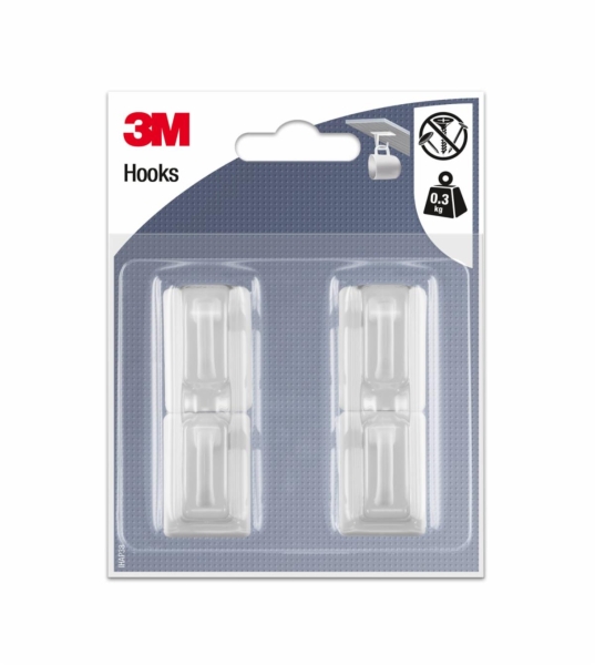 3m pack de 4 ganchos adhesivos para tazas soporta hasta 0.3kg color transparente