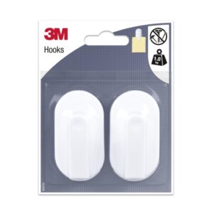 3m pack de 2 ganchos adhesivos para notas soporta hasta 1kg color blanco