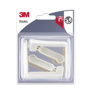 3m pack de 4 ganchos para mantel cierre tipo pinza color blanco