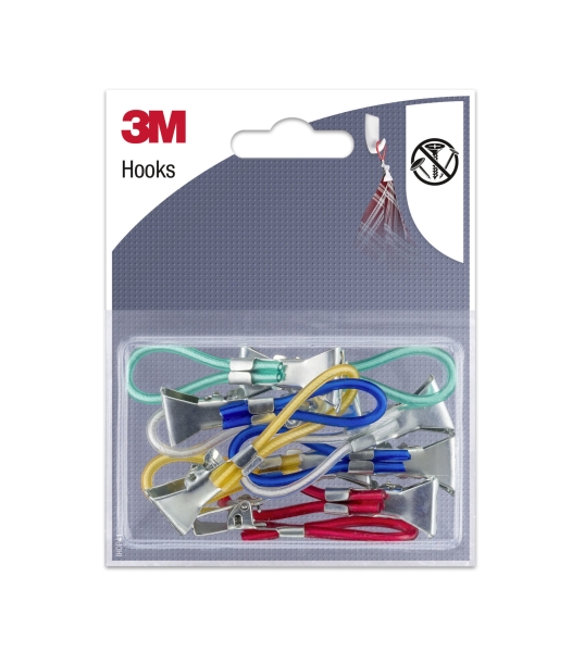 3m pack de 10 lazos con pinza para colgar clip multiusos colores surtidos