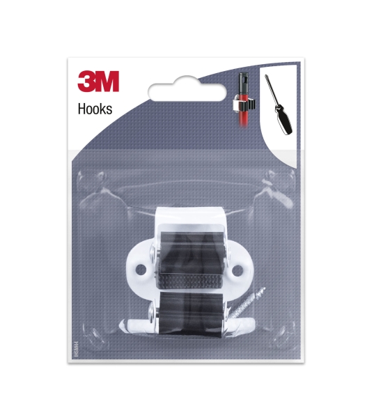 3m gancho con tornillos para escoba formato m color blanco