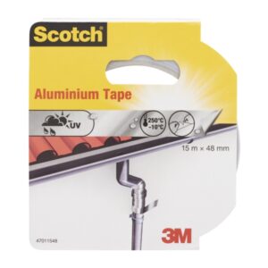 scotch cinta adhesiva de aluminio 15m x 48mm color aluminio