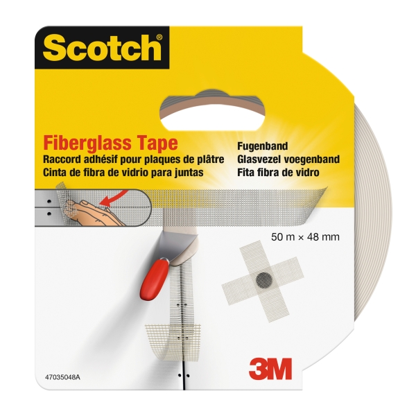 scotch cinta adhesiva para yeso 48mm x 50m fibra de vidrio color blanco