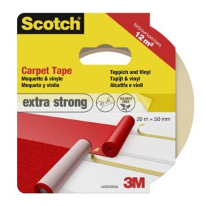 scotch cinta adhesiva para moqueta extrafuerte 50mm x 20m color blanco