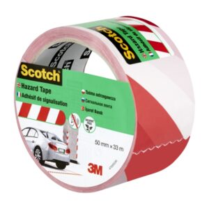 scotch cinta adhesiva de marcaje 50mm x 33m color blanco/rojo