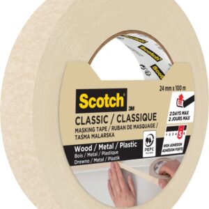 scotch classic cinta de enmascarar 24mm x 100m 70% pefc color blanco