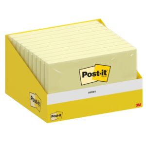 post it bloc de 100 notas adhesivas reposicionables 76x127mm paquete de carton 100% pefc color amarillo claro