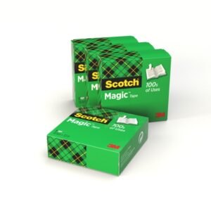 scotch magic pack de 4 cintas adhesivas invisible 19mm x 33m color transparente