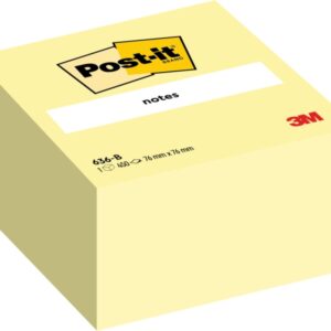 post it cubo de 450 notas adhesivas reposicionables forma cuadrada 76x76mm color amarillo claro