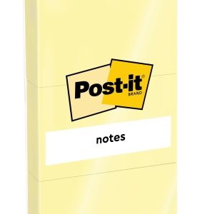 post it pack de 3 blocs de 100 notas adhesivas reposicionables 38x51mm 100% pefc color amarillo claro