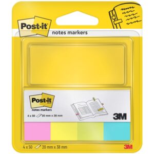 post it pack de 4 blocs de 50 marcadores reposicionables forma rectangular colores surtidos