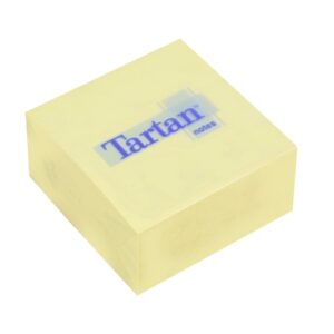 tartan cubo de 400 notas adhesivas reposicionables 76x76mm color amarillo claro