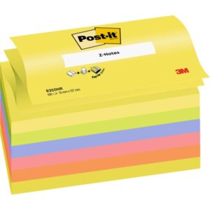 post it pack de 6 blocs de 100 z notas adhesivas reposicionables forma rectangular 76x127mm colores surtidos