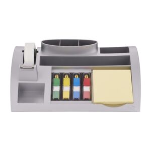 post it index organizador de sobremesa incluye bloc de notas, marcadores y cinta adhesiva forma color gris