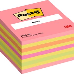 post it cubo de 450 notas adhesivas reposicionables forma cuadrada 76x76mm colores surtidos