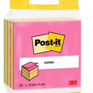 post it cubo de 325 notas adhesivas reposicionables forma cuadrada 76x76mm colores surtidos