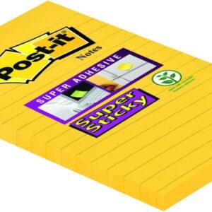 post it super sticky bloc de 75 notas adhesivas reposicionables forma rectangular 101x152mm color ultra amarillo