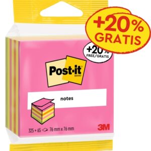 post it cubo de 400 notas adhesivas reposicionables forma cuadrada 76x76mm colores surtidos