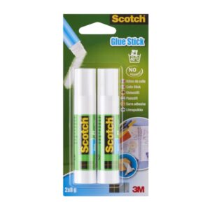 scotch pack de 2 pegamentos en barra adhesivo solido 8gr por unidad color transparente