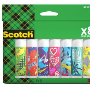 scotch pack de 8 pegamentos en barra adhesivo solido 8gr por unidad color transparente