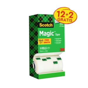 scotch magic pack ahorro de 14 cintas adhesivas invisibles 19mm x 33m color transparente