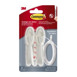 command organizador de cables fijacion en superficie color blanco