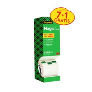 scotch magic pack ahorro de 8 rollos de cinta adhesiva invisible 19mm x 33m color transparente