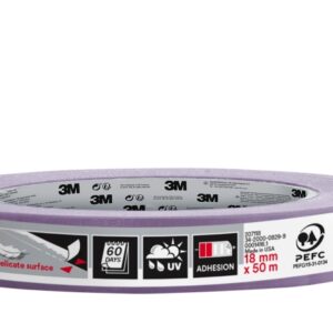 3m cinta de enmascarar para superficies delicadas 18mm x 50m 70% pefc color morado