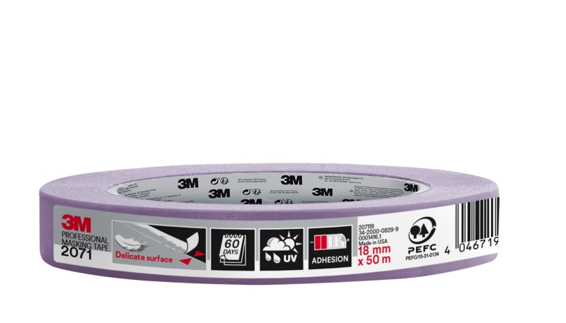 3m cinta de enmascarar para superficies delicadas 18mm x 50m 70% pefc color morado