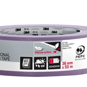 3m cinta de enmascarar para superficies delicadas 36mm x 50m 70% pefc color lavanda