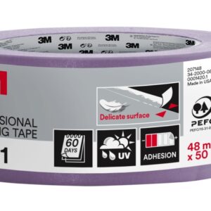 3m cinta de enmascarar para superficies delicadas 48mm x 50m color lavanda
