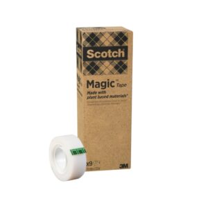 scotch magic pack de 9 cintas adhesivas 66% adhesivo vegetal 19mm x 33m color transparente