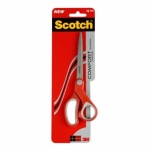 scotch comfort tijeras ergonomicas 18cm acero inoxidable diseño que reduce la fatiga color rojo