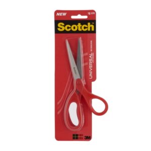 scotch tijeras universales 18cm acero inoxidable mango ergonomico color rojo