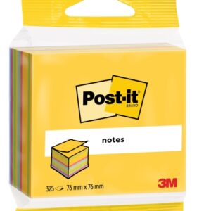 post it cubo de 325 notas adhesivas reposicionables forma cuadrada colores surtidos