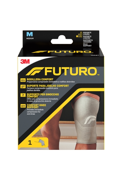 futuro comfort rodillera talla m (36.8 43.2cm) transpirable elastico color gris