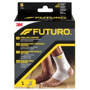 futuro comfort tobillera talla s (25.4 31.8cm) transpirable elastico color gris