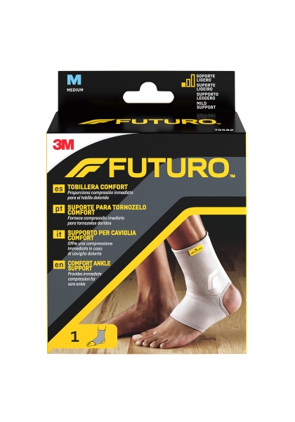 futuro comfort tobillera talla m (31.8 38.1cm) transpirable elastico color gris