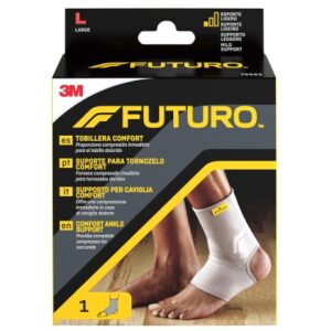 futuro comfort tobillera talla l (38.1 44.5cm) transpirable elastico color gris