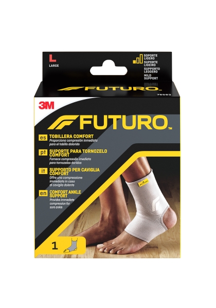 futuro comfort tobillera talla l (38.1 44.5cm) transpirable elastico color gris