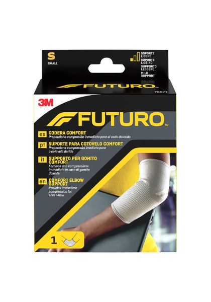 futuro comfort codera talla s (22.9 25.4cm) transpirable elastico anatomico color gris