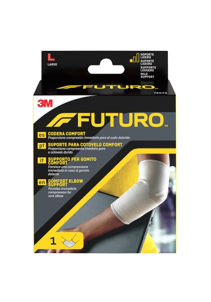 futuro comfort codera talla l (28 30.5cm) transpirable elastico anatomico color gris