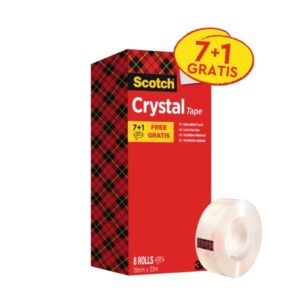 scotch pack de 8 cintas adhesivas 19mm x 33m promocion 7 + 1 gratis color transparente