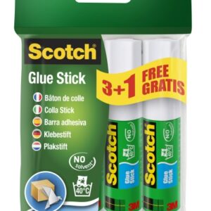 scotch pack de 4 pegamentos en barra adhesivo solido 8gr por unidad promocion 3 barras + 1 gratis color transparente