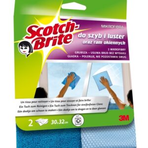 scotch brite bayeta de microfibra para cristales color azul