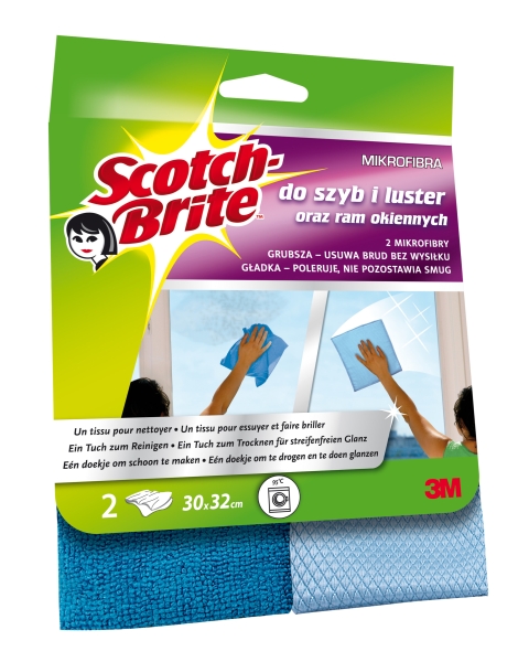 scotch brite bayeta de microfibra para cristales color azul