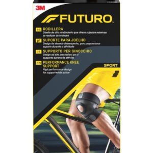 futuro rodillera m (38.1 43.2cm) uso de alto rendimiento forma anatomica transpirable color gris oscuro