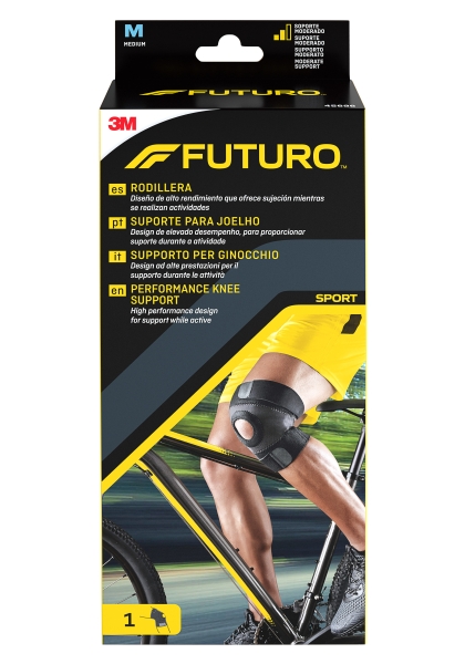 futuro rodillera m (38.1 43.2cm) uso de alto rendimiento forma anatomica transpirable color gris oscuro