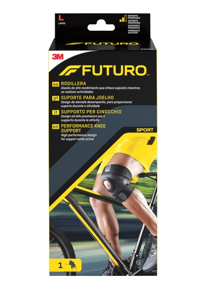 futuro rodillera l (43.2 48.3cm) uso de alto rendimiento forma anatomica transpirable color gris oscuro