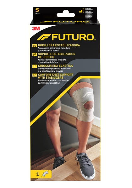 futuro rodillera talla s (30.5 36.8cm) estabilizadora transpirable elastico color gris
